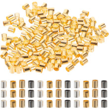 Lot de 1000 perles à sertir pour la création de bijoux, petits tubes de perles à sertir argentés