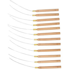 12-teiliges Set Haarverlängerungs-Schlaufennadeln mit Holzgriff, Mikroring-Einfädler, DIY-Hakenwerkzeug