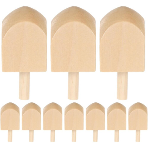 10 τεμάχια ξύλινες σβούρες Hanukkah DIY κενά ξύλινα ντρέιντελ