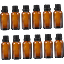 12pcs 10ml garrafas de vidro para óleo essencial e perfume tampa e gota inserir