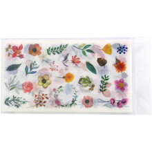 DIY-Scrapbook-Aufkleber mit Blumen und Pflanzen, 12 Blatt Aquarellpapier-Aufkleber