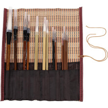 12-teiliges chinesisches Malpinselset, tragbar für Anfänger, Tusche- und Aquarellpinsel mit Halter