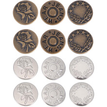 12pcs Adjustable Metal Snap Buttons for Jeans, Nail-Free Detachable Waist Buckle Clips