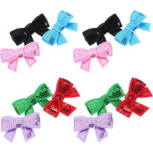 12 Stück 4,5 cm Pailletten-Mini-Schleifen Haaraccessoires DIY Bastelapplikationen Kopfbedeckungsverzierung