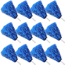 12 Stück Cheerleading-Pompons, blau-metallic, Folie, leicht, tragbar, Cheerleading-Zubehör