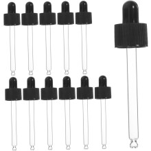 Dispenser de óleo essencial 12pcs gota de vidro 50ml ponta preta de silicone