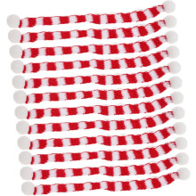 12pcs Natal Mini garrafa de vinho lenço vermelho e branco faixas de malha para decoração de férias