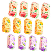 12 Radiergummis mit Cartoon-Fruchtduft für Schüler – Niedliche Mini-Radiergummis im Großpack