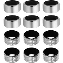 Lot de 12 bagues anti-gouttes pour bouteilles de vin, en acier inoxydable avec revêtement en tissu, matériau de sécurité alimentaire.