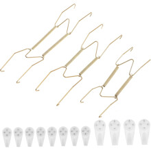 Lot de 24 crochets de suspension muraux décoratifs en acier inoxydable pour assiettes, avec ressort invisible