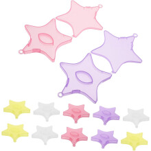 12pcs Star Shape Lash Organizer Caixas portáteis caso de armazenamento de cílios falsos