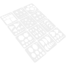 12pcs meninos e meninas modelos de desenho de estêncil geométrico plástico estrela flor forma giz arte ferramentas de artesanato
