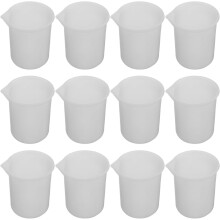 Lot de 12 godets de mélange en silicone pour résine, outils de mesure et accessoires de mélange pour résine (blanc).