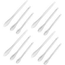 12 Stück Edelstahl-Laborlöffel, kleine Probenahmelöffel zum Mischen im Labor