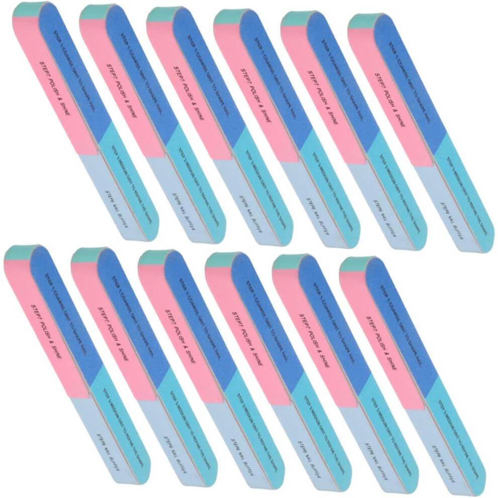 Hkhbjs 12Pcs 6-Sided Nail File And Buffer Blocks Set, Fine Grit Nail Art Tool