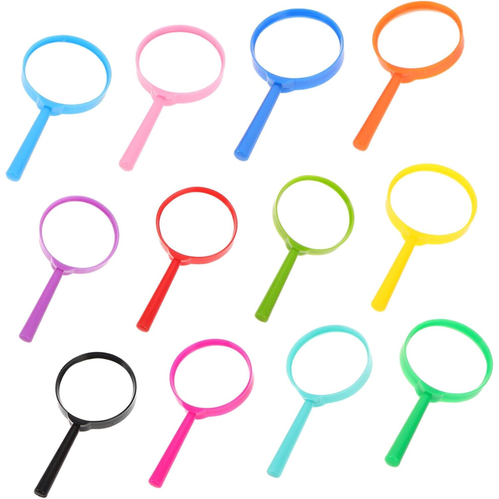 Hkhbjs 12Pcs Small Magnifying Glass For Boys And Girls Plastic Handheld Magnifier Magnification Educational
