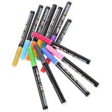 12-farbige fluoreszierende Marker, Doppellinien-Konturenmarker, DIY-Malbedarf, professionelle tragbare Farbmarker