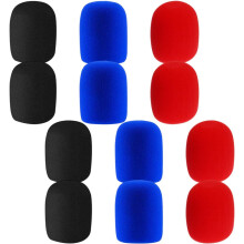 Lot de 12 bonnettes anti-vent en mousse réutilisables pour microphone