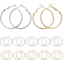 12 pares de pendientes de aro abiertos con cuentas para mujer, grandes, redondos, con ganchos para hacer pendientes.