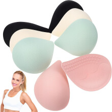 12 paia di imbottiture per reggiseno XXL morbide con design removibile, multicolore verde, nero, albicocca, rosa, comode imbottiture per reggiseno