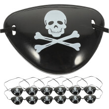 12 Stück Augenbinden, Skelett-Augenklappen, Totenkopf-Design, Piraten-Augenklappen, Piraten-Deko