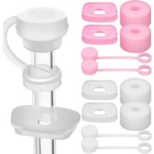 12 Pcs tampas de tampa de derramamento de palha de silicone com design à prova de vazamento