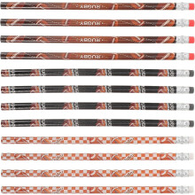 12pcs lápis de madeira de bola de rugby com borraches para adolescentes longa escrita e pintura portátil