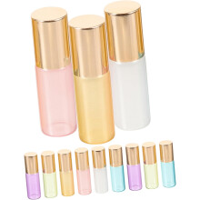 12pcs 5ml pérola cor rolar garrafas vidro óleo essencial recarregável subembalagem garrafas portáteis