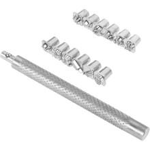 Kit de 12 outils de poinçonnage pour cuir avec motifs animaux et végétaux
