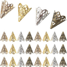 120pcs Metal Flower Bead Caps Set para jóias de bricolagem fazendo Spacer Beads Caps em prata antigo ouro de bronze