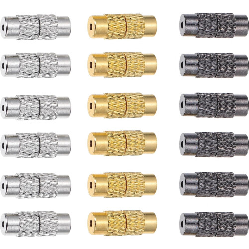 120pcs Fivelas de parafuso para jóias DIY, colar de latão e conectores de pulseira, multi-cor