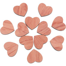 12 herzförmige Kühlschrankmagnete aus Holz mit magnetischer Befestigung