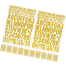 12 Stück selbstklebende Buchstaben- und Zahlenaufkleber zum Selbermachen, 2-4 cm, wasserfest, goldfolienbeschichtete Buchstabenaufkleber