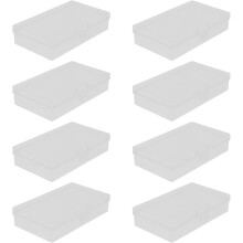 12 kleine rechteckige Aufbewahrungsboxen aus Kunststoff mit Klappdeckel, ideal für Bastelarbeiten und Schmuck