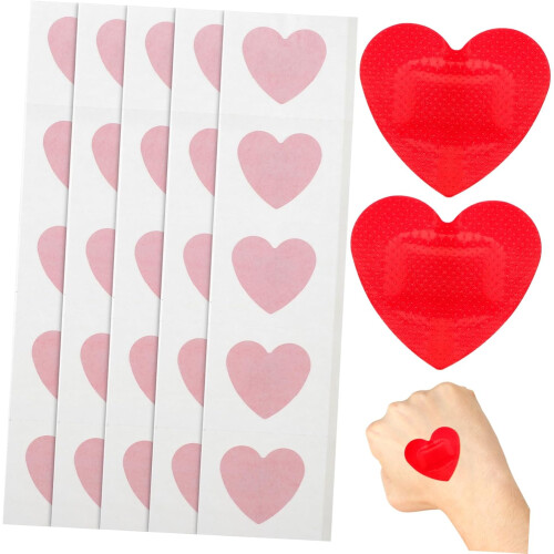 125pcs Heart-shaped Adhesive Bandages Small Wound Covers
