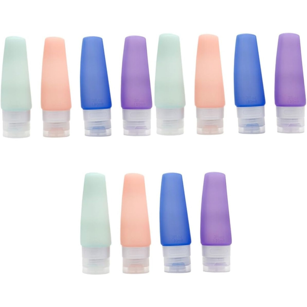 Hkhbjs 12Pcs Silicone Travel Bottles Leakproof Empty Cosmetic Lotion Portable Toiletries For Shampoo Makeup Packing