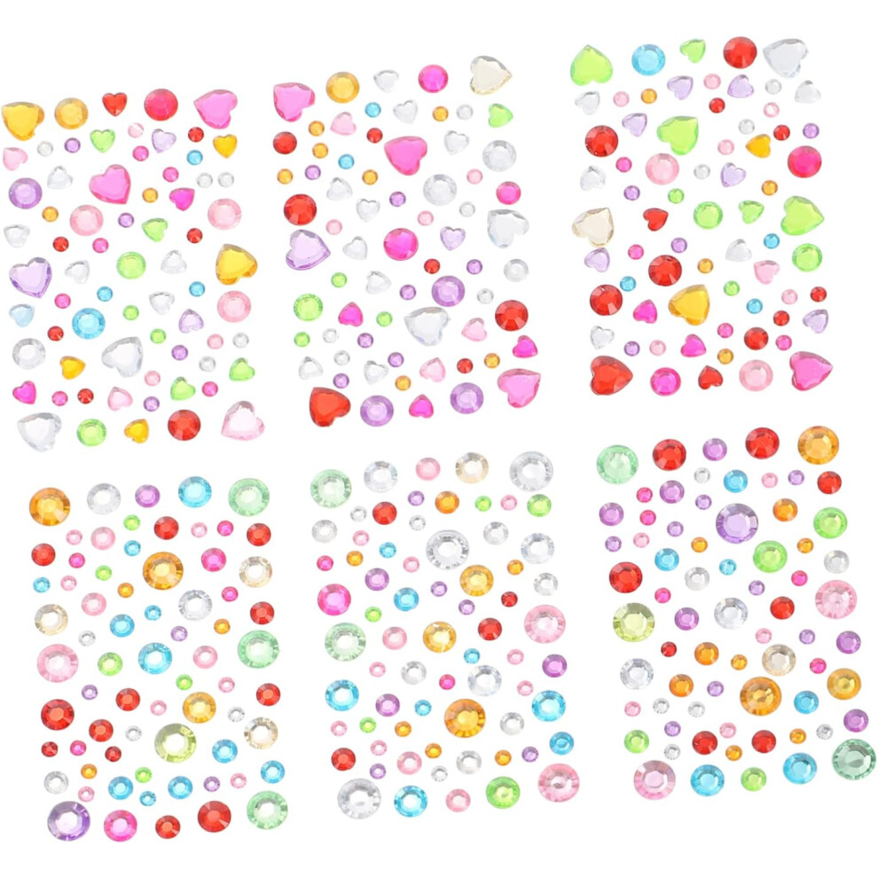 Hkhbjs 12Sheets Love Gem Sticker Face Gems Stick Eye Jewels Makeup Rhinestones