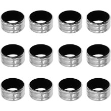 12pcs anel de gota de vinho anel de colarinho de garrafa acessórios de vinho de prata elegantes à prova de vazamento de aço inoxidável