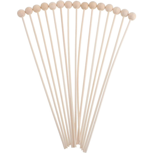 Lot de 15 bâtonnets diffuseurs de parfum en bois kaki, pour décoration.