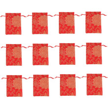 12 sacchettini con coulisse ricamati, piccoli sacchetti all'ingrosso per riporre gioielli, caramelle, portachiavi e per matrimoni.