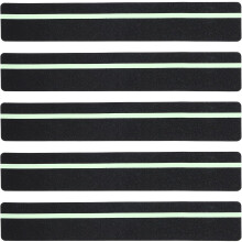 12 rutschfeste Treppenstufen für den Außenbereich mit Leuchtstreifen, 10 cm x 61 cm