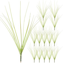 15 künstliche Pflanzen aus Seidenstoff, künstliches Schilfgras, realistisch, elegant, grün, dekorative Vasenfüllung
