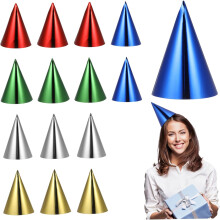 Chapéus de cone coloridos da festa de aniversário de 15pcs Chapéus decorativos brilhantes para celebrações