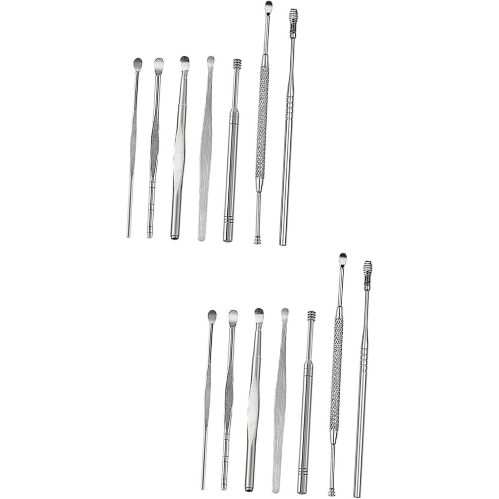 Hkhbjs 14Pcs Stainless Steel Ear Wax Picker Cleaner Ear Wax Remove Tools For Home Use Includes Storage Box