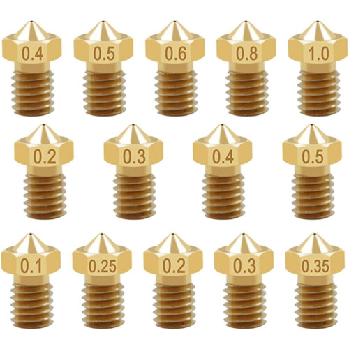 Cabeças da extrusora dos bocais da impressora 3D de latão 13pcs M6 rosca compatível com o filamento de 1.75mm 3mm