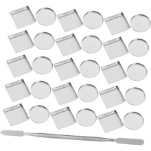 31-teiliges Set mit leeren Make-up-Tabletts aus Eisen, quadratischen Pfännchen, Lidschatten-, Rouge- und Lippenstift-Mischspateln