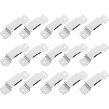 15 clips de hierro para cinta métrica, diseño convexo, soporte colgante para cinta métrica, color plata.