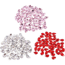 150 piezas de diamantes de imitación con forma de gota de agua de 10x14 mm, adornos de cristal para uñas, rosa, blanco y rojo, manicura DIY.