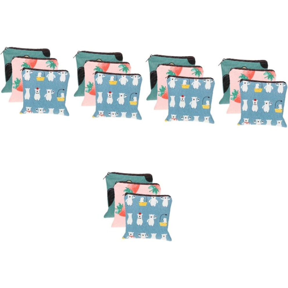 Hkhbjs 15Pcs Cartoon Period Storage Organizer Convenient Sanitary Holder Driver License Pouch Compact Tampon Holder