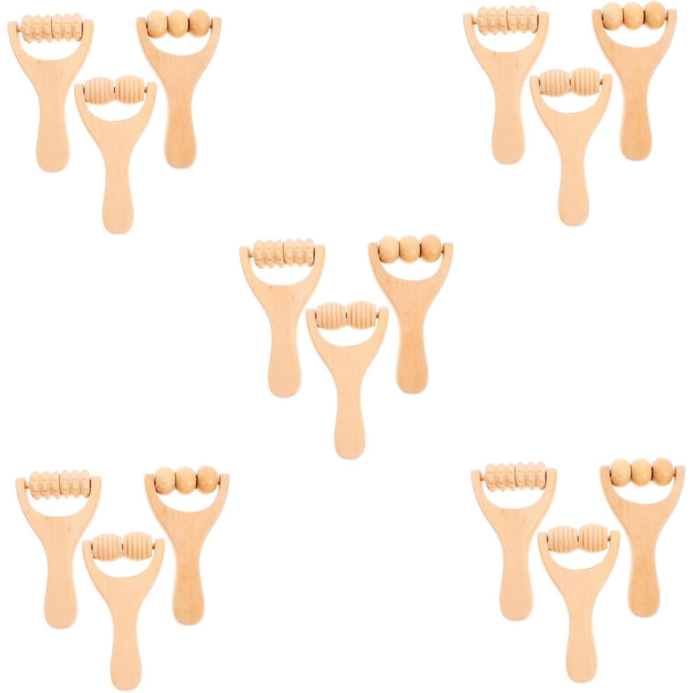 Hkhbjs 15Pcs Wood Massage Roller For Body And Foot Reusable Wooden Roller Massager